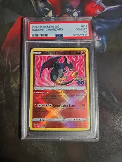 2022 Pokemon Go Radiant Charizard Rare Holo #011 PSA 10 - Image 1