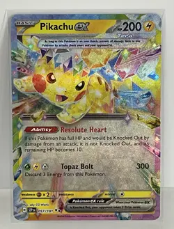 ⚡ Pikachu EX 57/191 Pokemon TCG Scarlet & Violet Surging Sparks Double Rare NM - Image 1