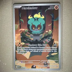 Pokemon Marshadow Illustration Rare 146/132 Me01 EN Basic Ghost HP 90 Holo 2025 - Image 1