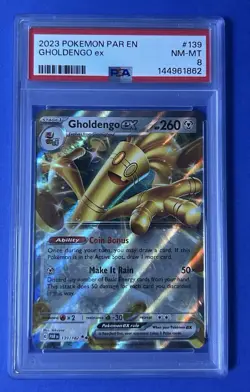 2023 Pokemon Par EN Gholdengo ex #139 PSA 8 NM-MT - Image 1