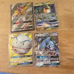 Pokemon TCG GX Holo Lot - 4 Cards Kartana, Rayquaza, Electrode, Metagross - Image 1