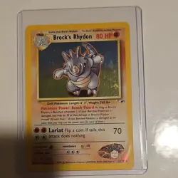 Pokemon Gym Challenge 7 Card Lot - Brock's Rhydon, Lt. Surge's Pikachu, Sabrina… - Image 1