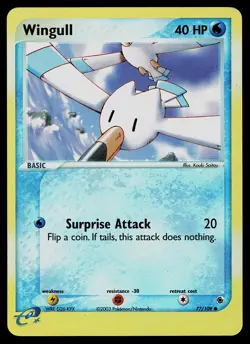 Pokemon Card - Wingull Ruby and Sapphire 77/109 Common Reverse Holo - Image 1