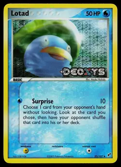 Pokemon Card - Lotad Deoxys 35/107 Uncommon Reverse Holo Stamped - Image 1