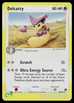Pokemon Card - Delcatty Sandstorm 34/100 Uncommon Reverse Holo - Image 1
