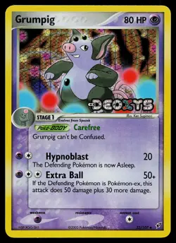 Pokemon Card - Grumpig Deoxys 32/107 Uncommon Reverse Holo STAMPED - Image 1