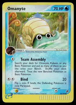 Pokemon Card - Omanyte Sandstorm 70/100 Common Reverse Holo - Image 1