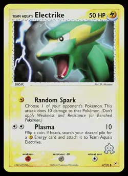 Pokemon Card - Team Aqua's Electrike Team Magma vs Team Aqua 27/95 Reverse Holo - Image 1