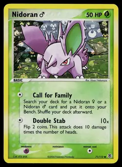 Pokemon Card - Nidoran M FireRed & LeafGreen 71/112 Reverse Holo - Image 1