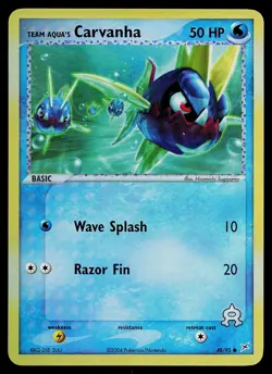 Pokemon Card - Team Aqua's Carvanha Team Magma vs Aqua 48/95 Reverse Holo - Image 1