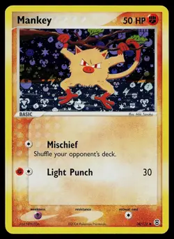 Pokemon Card - Mankey FireRed & LeafGreen 38/112 Uncommon Reverse Holo - Image 1