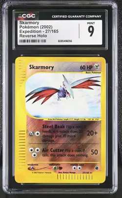 CGC 9 MINT Skarmory 2002 Expedition 27/165 Reverse Holo Pokemon Card - Image 1