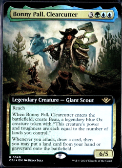 Bonny Pall, Clearcutter - RARE Foil EXTENDED Art - OTJ MtG TCG Card # 0349 - Image 1
