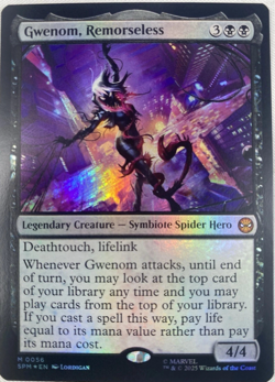 Gwenom Remorseless - MYTHIC RARE FOIL Spider Man MTG TCG Card # 0056 - Image 1