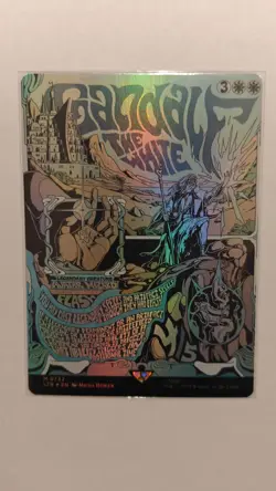 MTG GANDALF THE WHITE BORDERLESS POSTER FOIL NM - The Lord of the Rings - Image 1