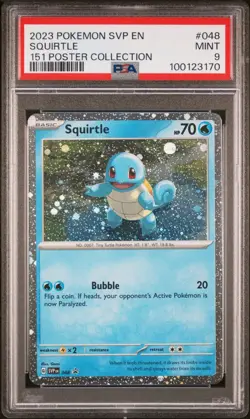 PSA 9 MINT Squirtle 048 Cosmos Holo Promo 151 Poster Collection Pokemon TCG - Image 1