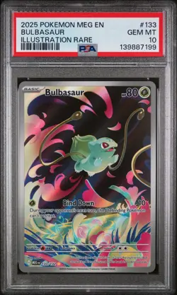 2025 POKEMON MEG EN-MEGA EVOLUTION ILLUSTRATION RARE #133 BULBASAUR PSA 10 - Image 1