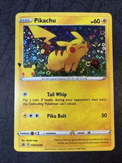 Pikachu General Mills SWSH039 Holo Black Star Promo Pokemon - Image 1