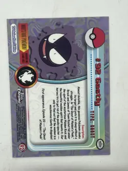 2000 Pokemon TV Topps Chrome Gastly #92 Gengar Evolution - Image 5