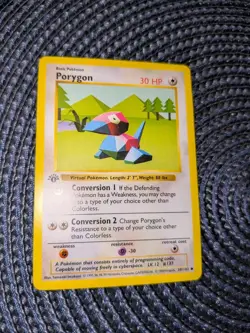 Pokemon TCG Porygon 039/102 Base Set (Shadowless) 1st Edition LP - Image 1