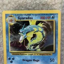Pokemon Gyarados Base Set Unlimited Holo Rare 6/102 Water Type 1999 English - Image 3