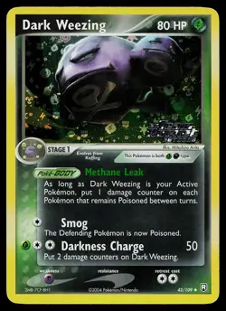 Pokemon Dark Weezing Team Rocket Returns 42/109 Uncommon Reverse Holo STAMPED - Image 1