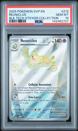 PSA 10 REUNICLUS 212/086 BLACK BOLT TECH STICKER COLLECTION POKEMON - Image 1