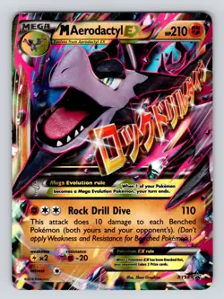 Mega M Aerodactyl EX Pokemon Card Holo Ultra Rare XY98 Black Star Promo - MP! - Image 1