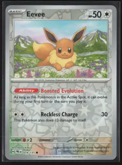 Eevee Common SV: Prismatic Evolutions 074/131 NM Pokemon Card Reverse Holo - Image 1