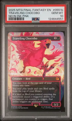 2025 MTG FINAL FANTASY COLORFUL CHOCOBOS-NEON INK PINK TRAVELING CHOCOBO PSA 10 - Image 1
