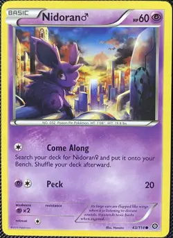 Nidoran M 43/114 XY-Steam Siege Regular - Pokemon Card - Image 1