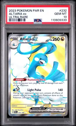PSA 10 ALTARIA EX #232 2023 POKEMON PAR EN-PARADOX RIFT ULTRA RARE - Image 1