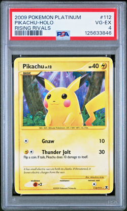 HUGE SWIRL PSA 4 2009 Pokemon Platinum Rising Rivals Pikachu Holo Foil 112/111 - Image 1