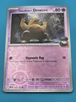 Team Rocket's Drowzee 079/182 Sv10: Destined Rivals Reverse Holo NM - Image 1