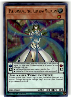 Performapal Five-Rainbow Magician BLLR-EN005 1st Edition Ultra Rare Battles of L - Image 1