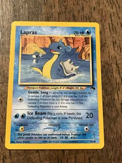 Lapras Southern Islands Promo Pokemon Card 12/18 70 HP Regular English 2001 - Image 2