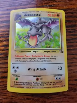 Pokemon Card Fossil Aerodactyl 1/62 Rare PL Holofoil 1999 WOTC - Image 1