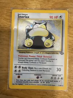 Pokemon TCG Snorlax Holo Unlimited Rare Card 11/64 Jungle 2000 - Image 1