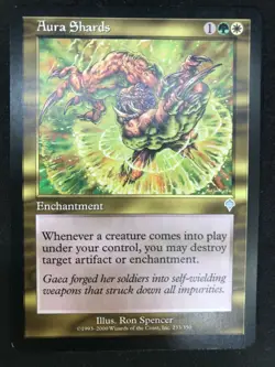 Magic the Gathering MTG Aura Shards Gold Invasion Uncommon - Image 1