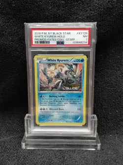 2016 POKEMON XY BLACK STAR PROMO FATES COLLIDE-STAFF WHITE KYUREM-HOLO PSA 7 - Image 1