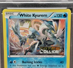 2016 POKEMON XY BLACK STAR PROMO FATES COLLIDE-STAFF WHITE KYUREM-HOLO PSA 7 - Image 2