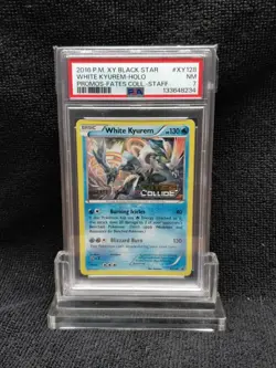 2016 POKEMON XY BLACK STAR PROMO FATES COLLIDE-STAFF WHITE KYUREM-HOLO PSA 7 - Image 4