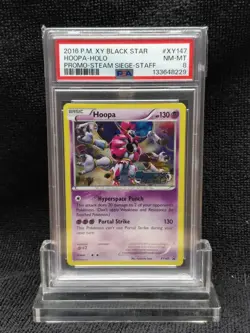 PSA 8 Pokemon Hoopa STAFF Prerelease Promo Steam Seige XY147 - Image 1