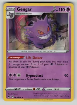 Gengar 085/202 Holo Rare Sword & Shield Pokemon vLP - Image 1