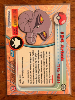 1999 Topps Pokemon Arbok #24 TV Animation Edition 1st Series Blue Logo - NM - Image 2