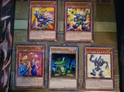YUGIOH TOON CANNON SOLDIER + GEMINI ELF + ANCIENT GEAR GOLEM + ALLIGATOR +BARREL - Image 1