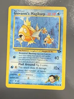 Pokemon TCG Giovanni's Magikarp Gym Challenge 73/132 Common Non-Holo Card - Image 1