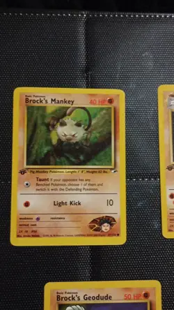 Pokemon Brock's Mankey, Primeape, Geodude, Graveler 1st Edition Gym Challenge - Image 3