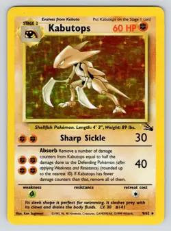 Kabutops - LP* Holo Rare - Vintage WotC 1999 English 9/62 Fossil Set Pokemon - Image 1