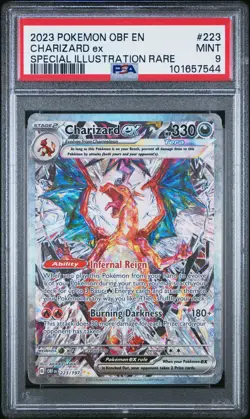 2023 POKEMON OBF EN-OBSIDIAN FLAMES SPECIAL ILLUSTRATION RARE CHARIZARD EX PSA 9 - Image 1